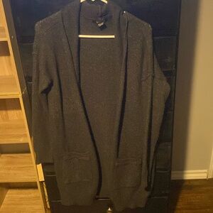 dark gray cardigan sweater